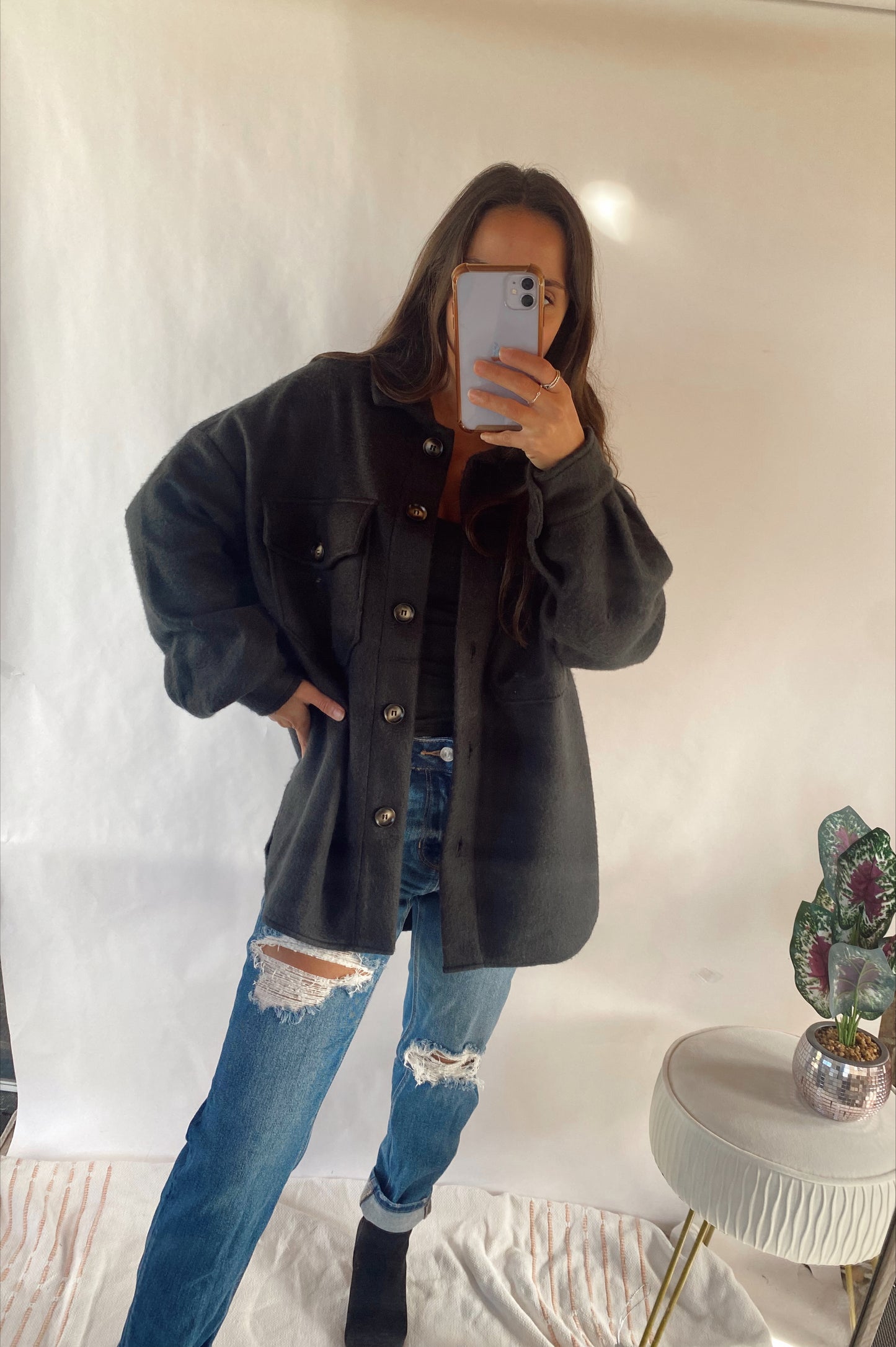 Onyx Button Down Jacket