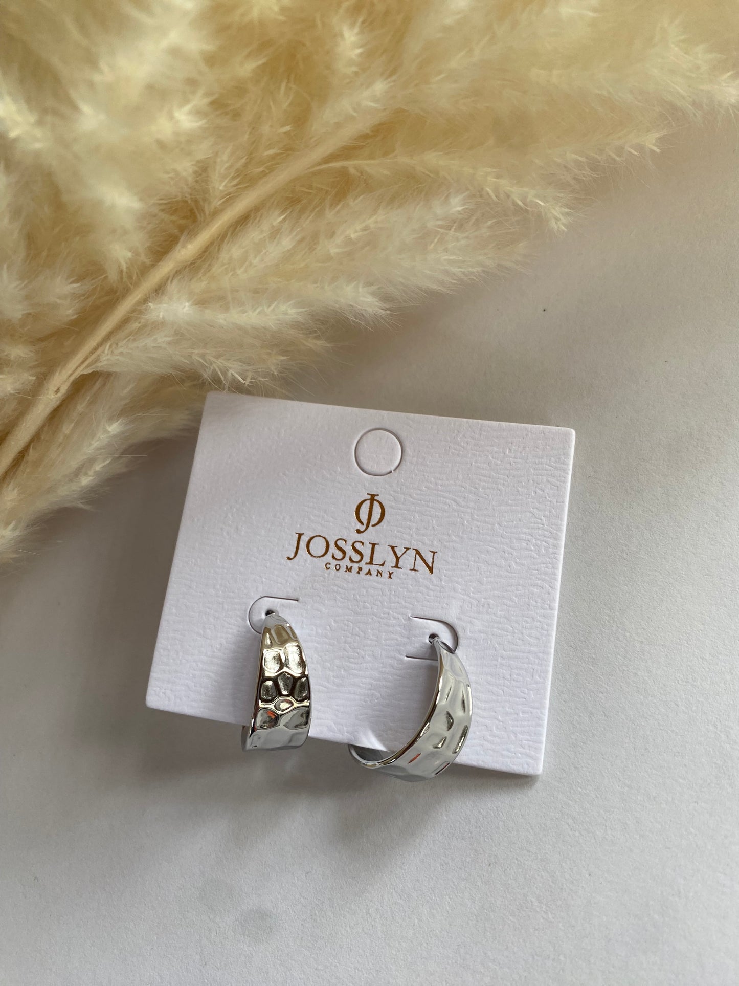 Stainless Steel Silver Textured Hoops