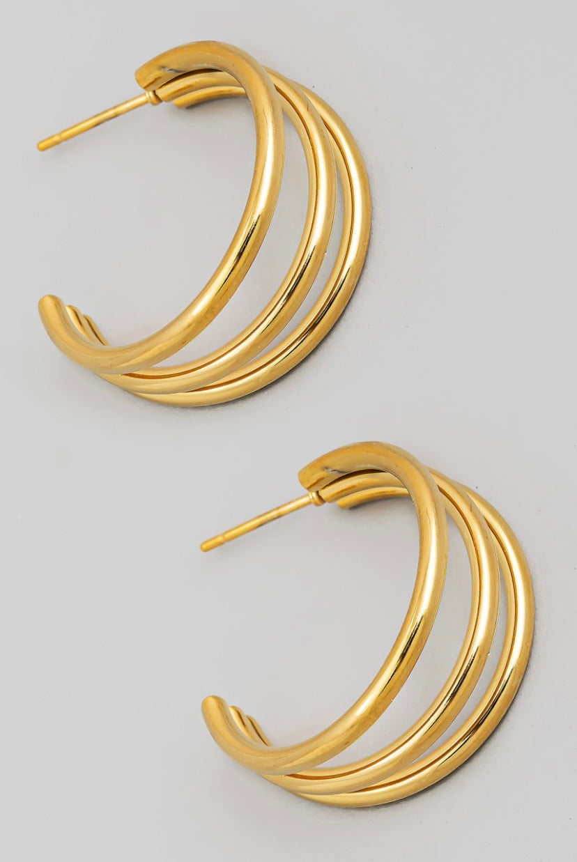 Chunky Gold Hoop Earrings
