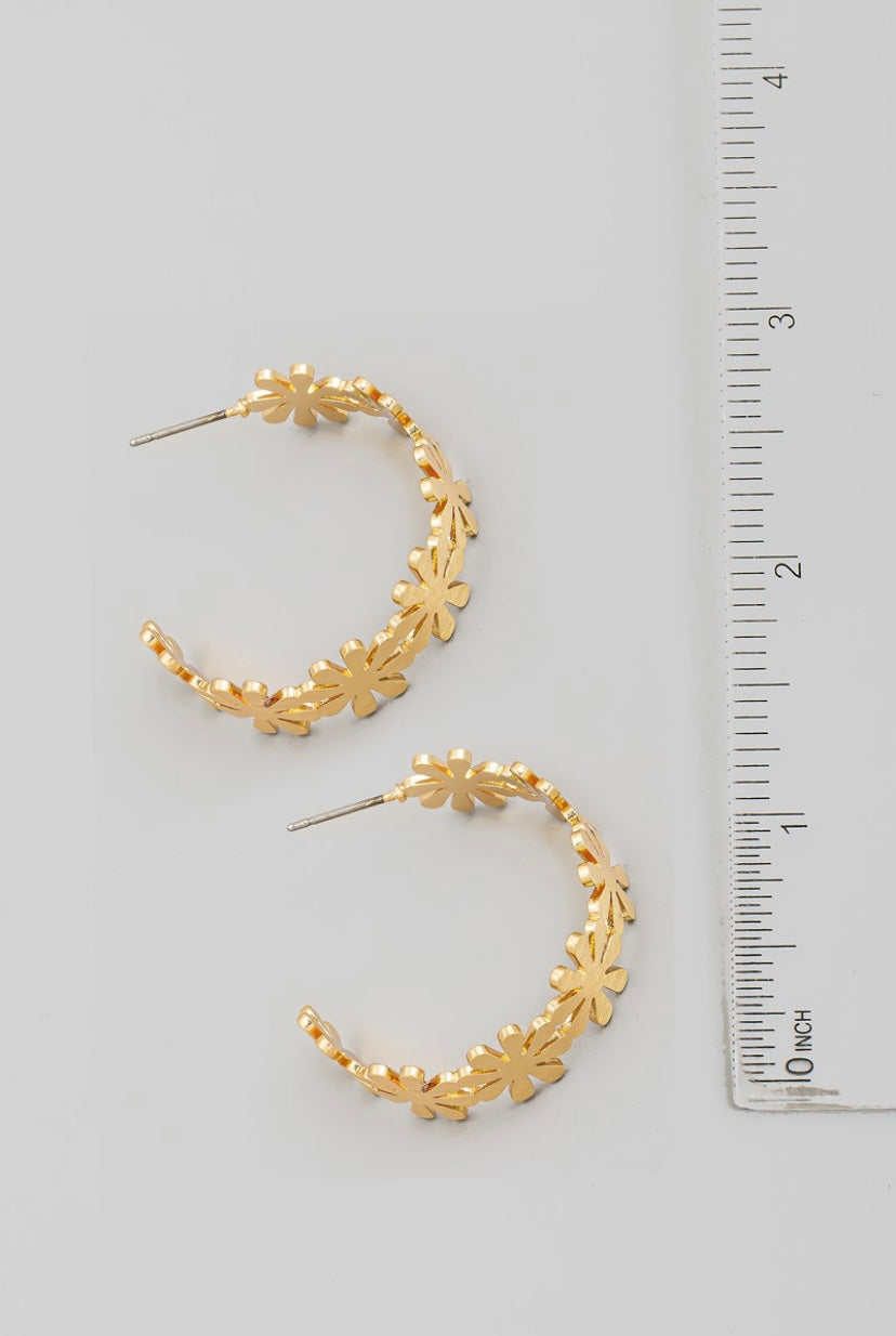 Flower Hoop Earrings