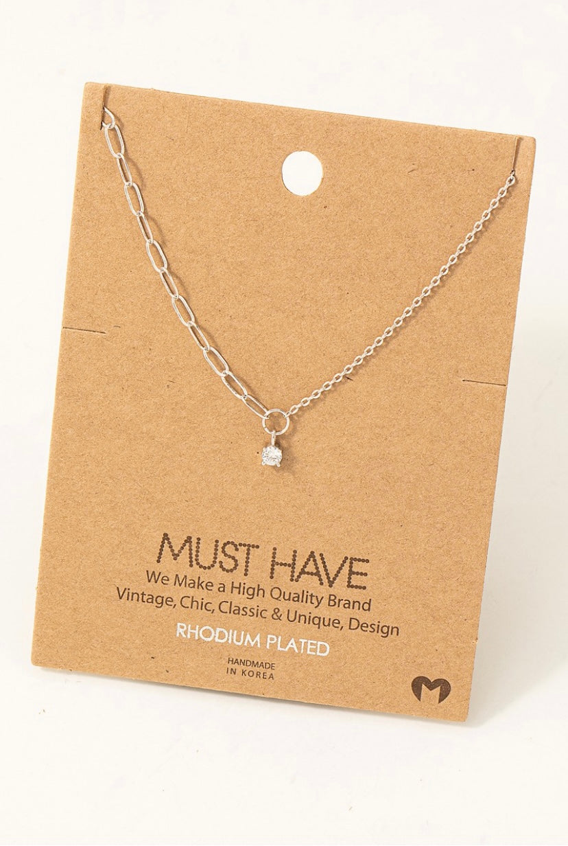 Silver Diamond Necklace