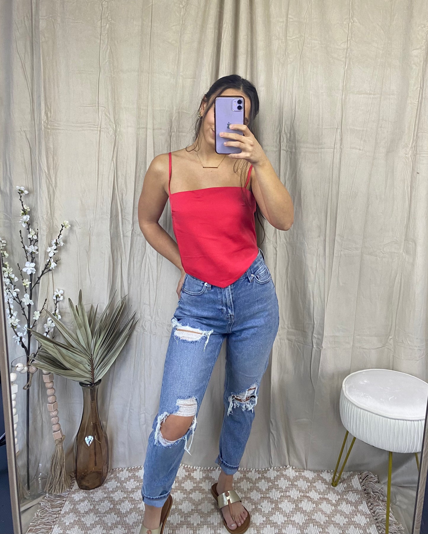 Scarlet Tie Knot Top