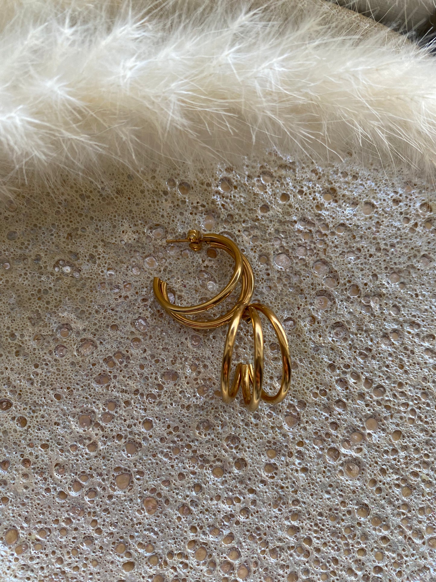Stainless Steel Gold Hoops