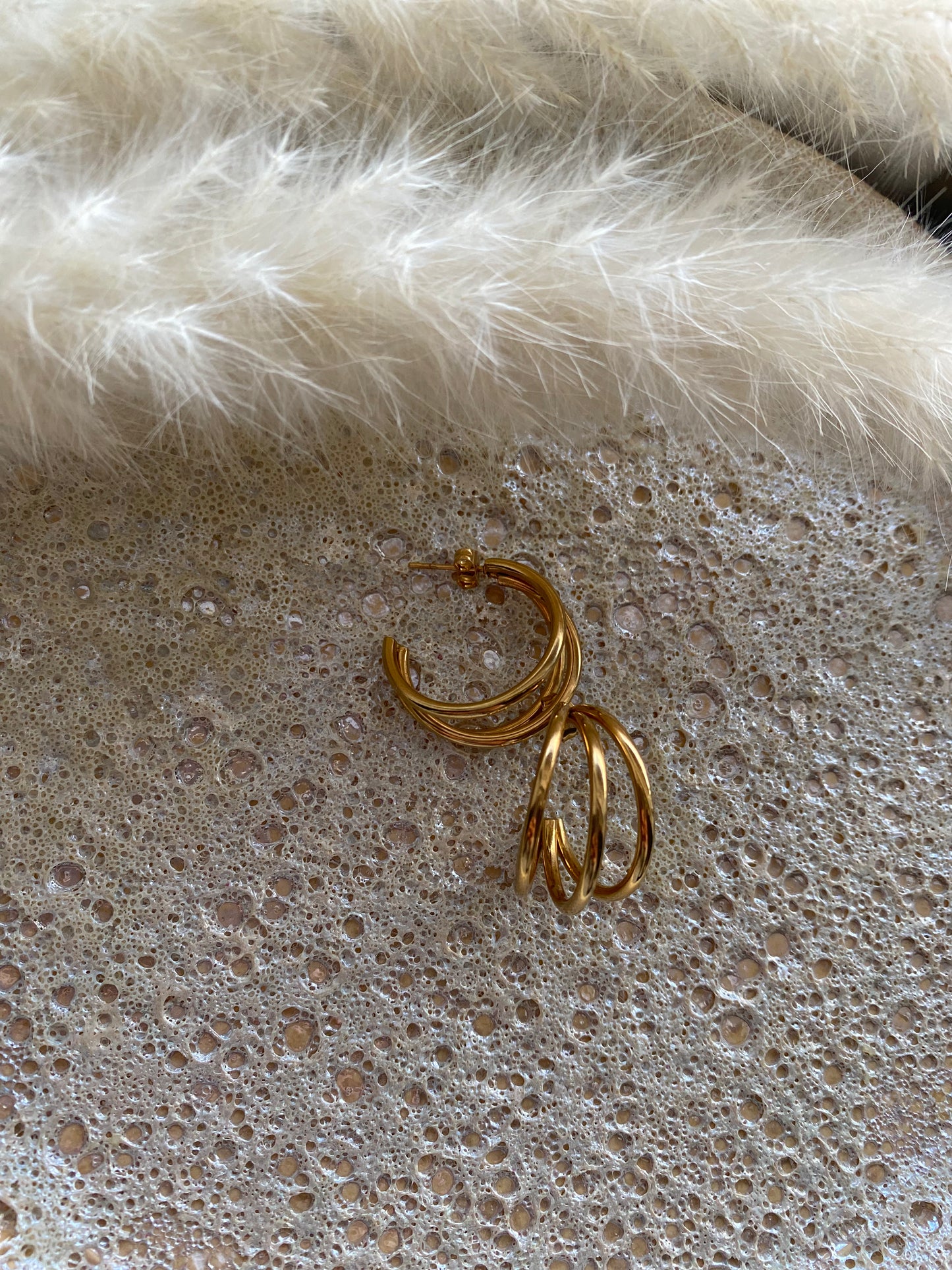 Stainless Steel Gold Hoops