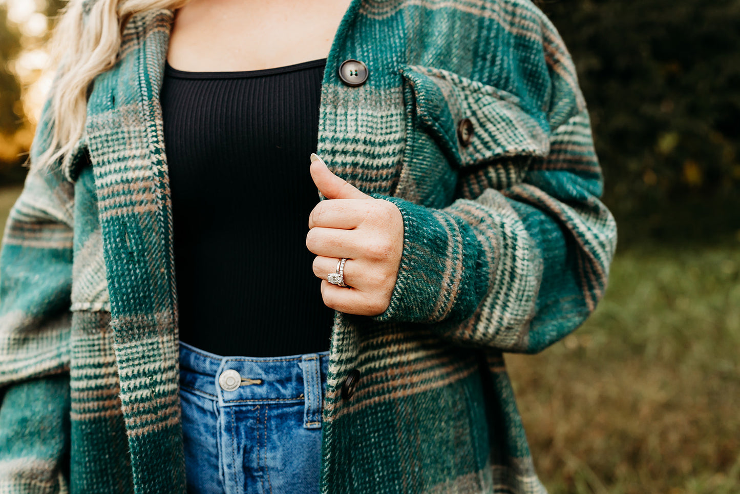 Green Plaid Shacket