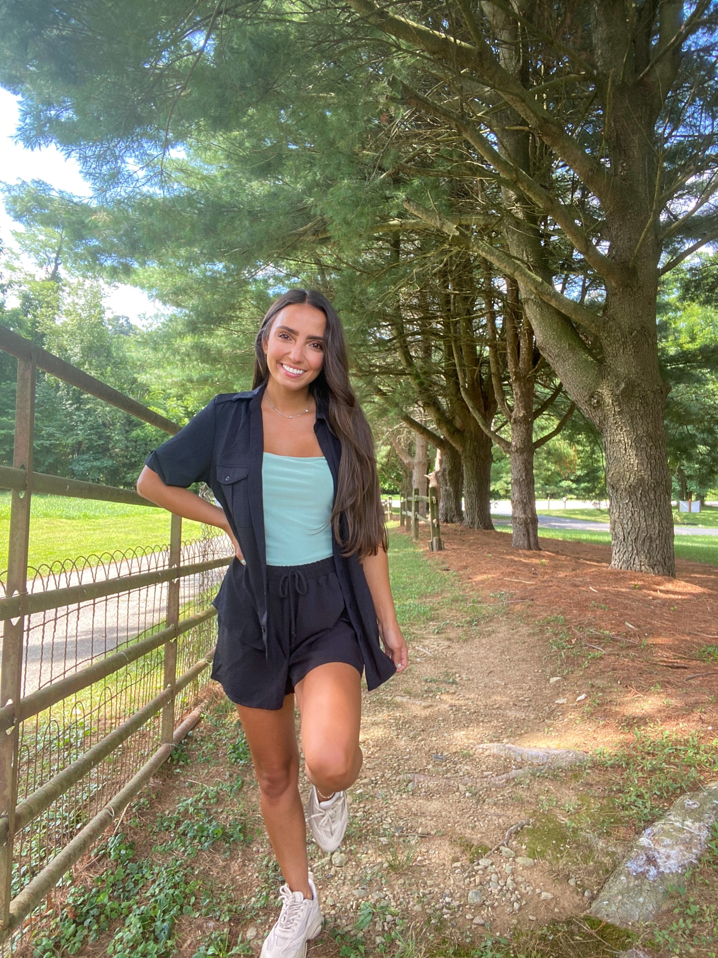 Black Button Up Top