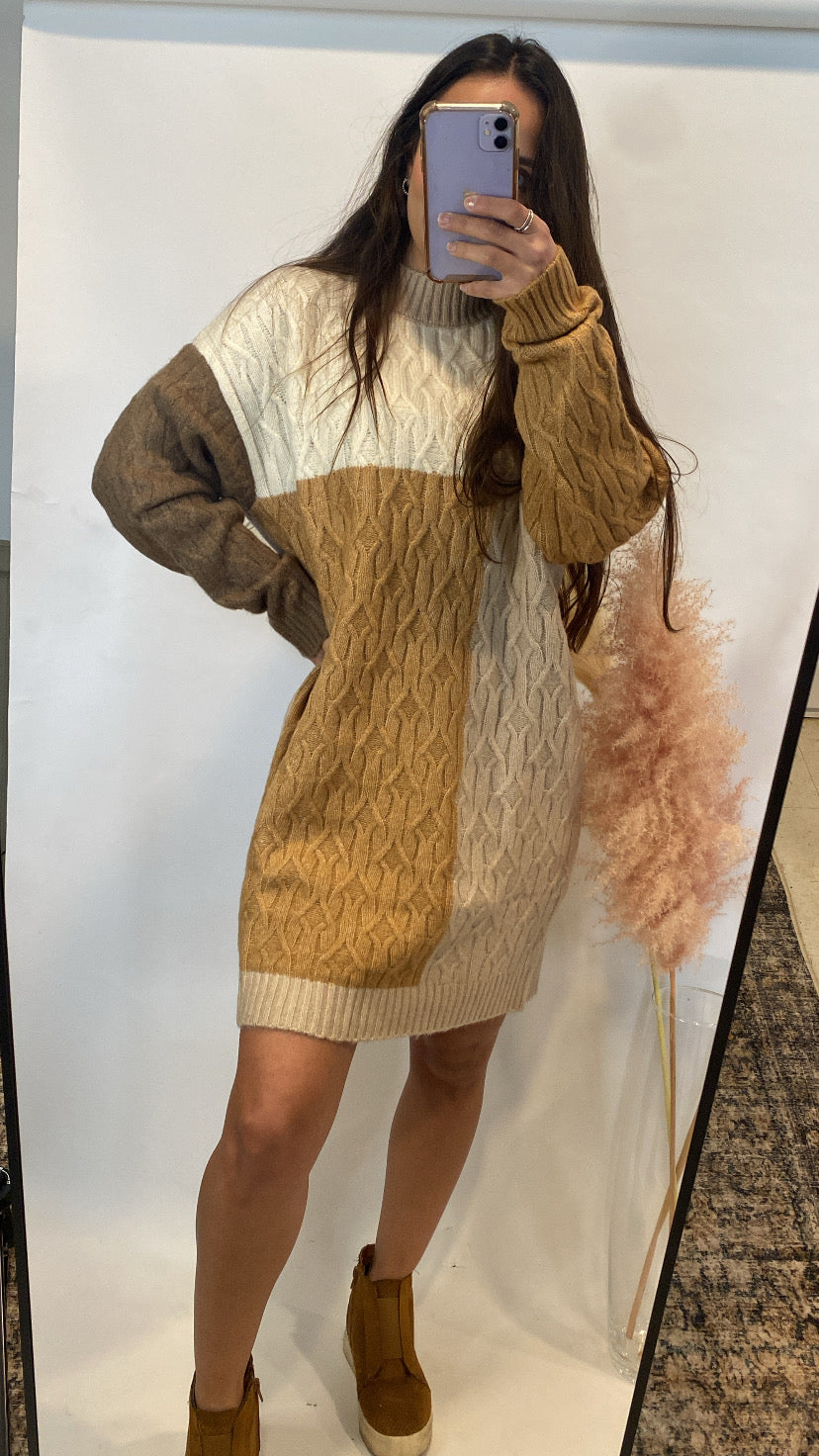 Color Block Sweater Dress