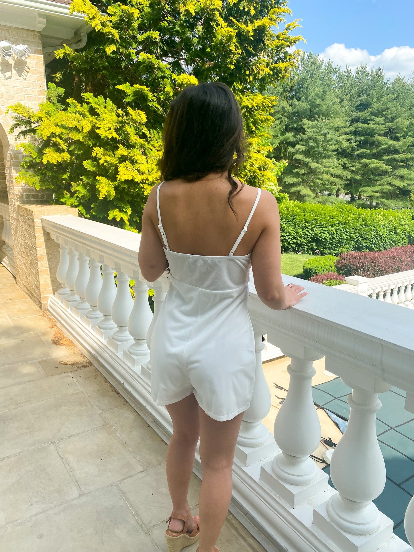 Just Beachy Tie Front Romper - Dreamlee Boutique
