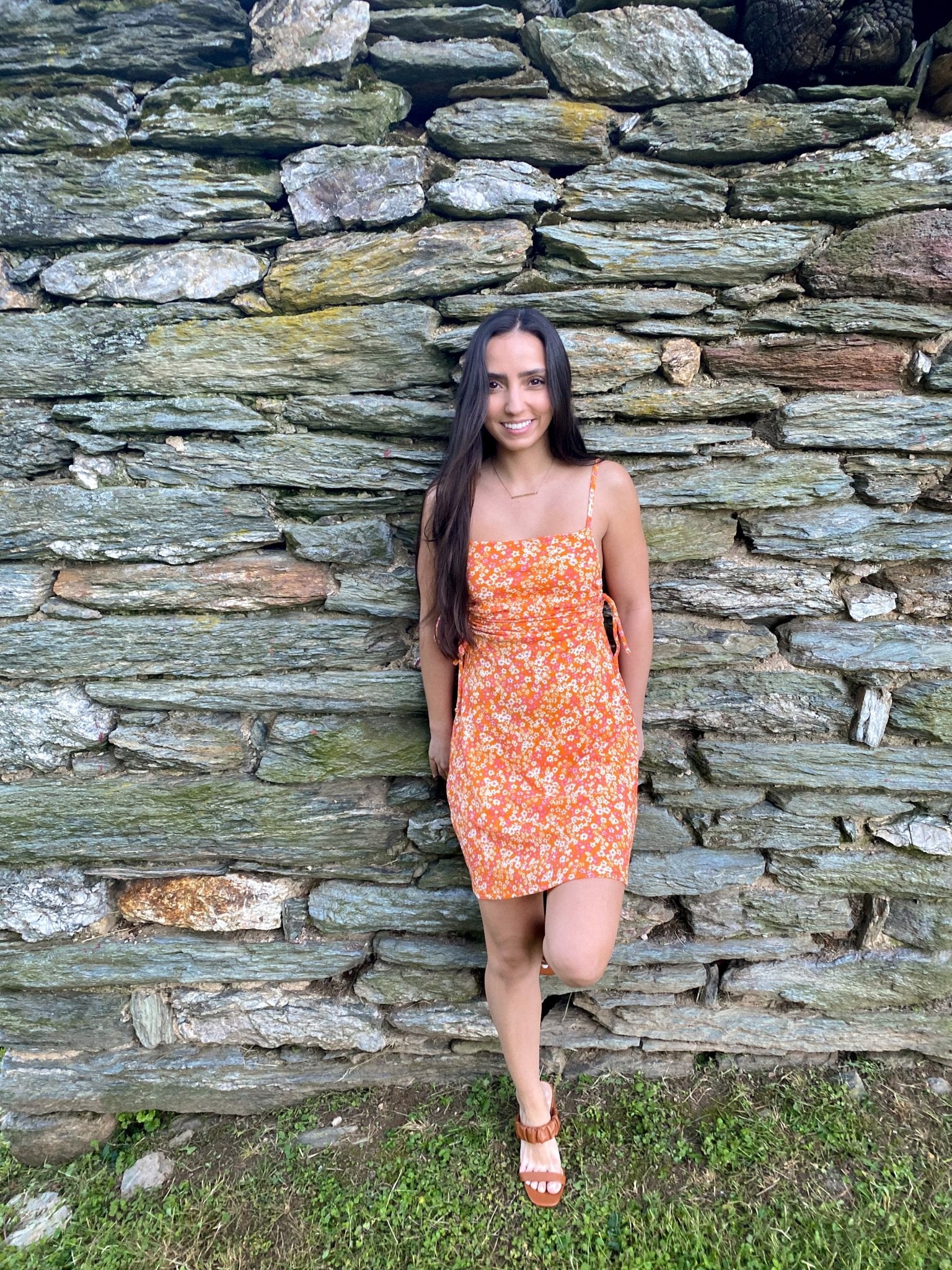 Orange Floral Dress Dreamlee Boutique Orange Floral Dress Dreamlee Boutique
