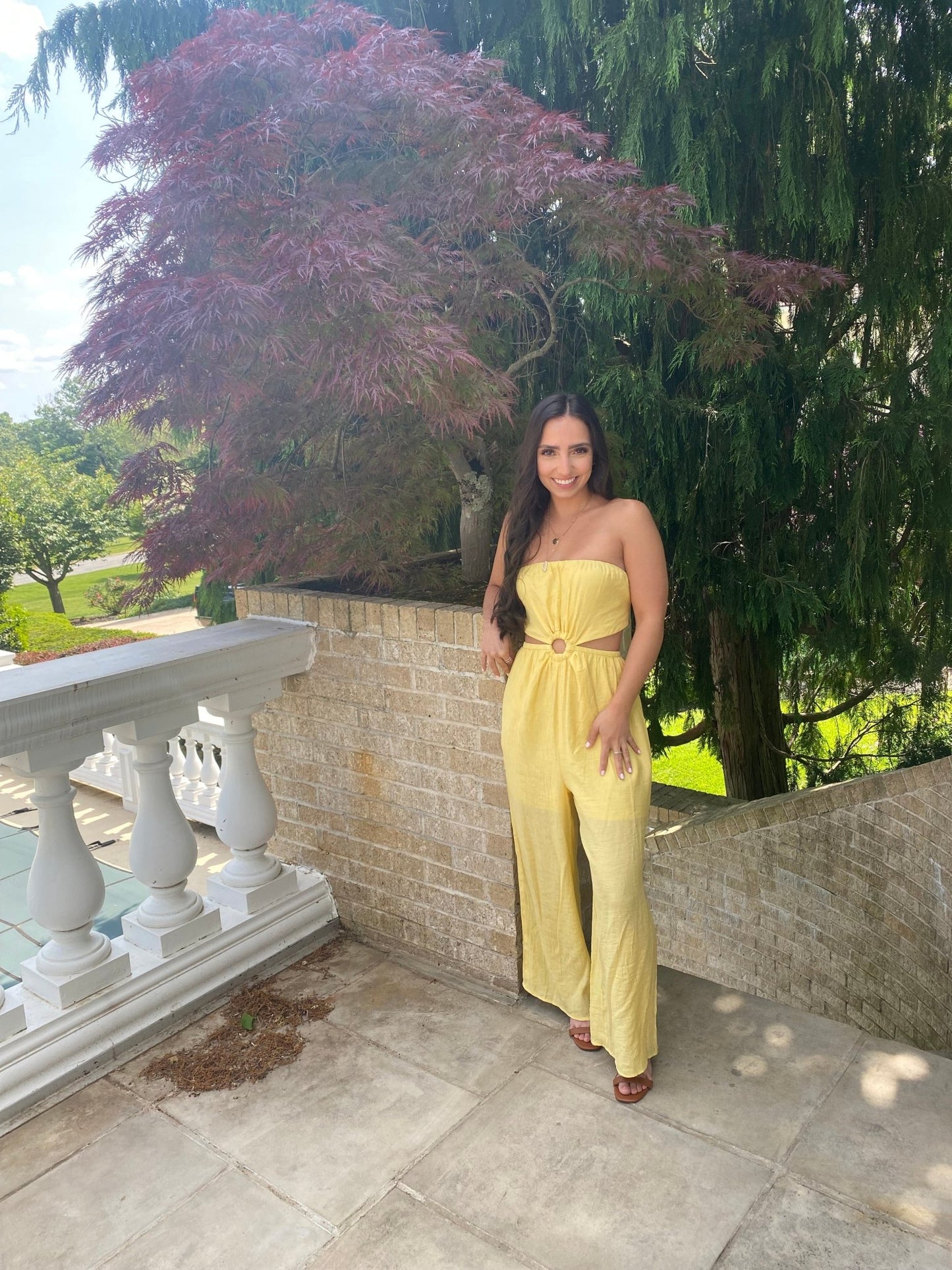 Strapless Yellow Jumpsuit - Dreamlee Boutique