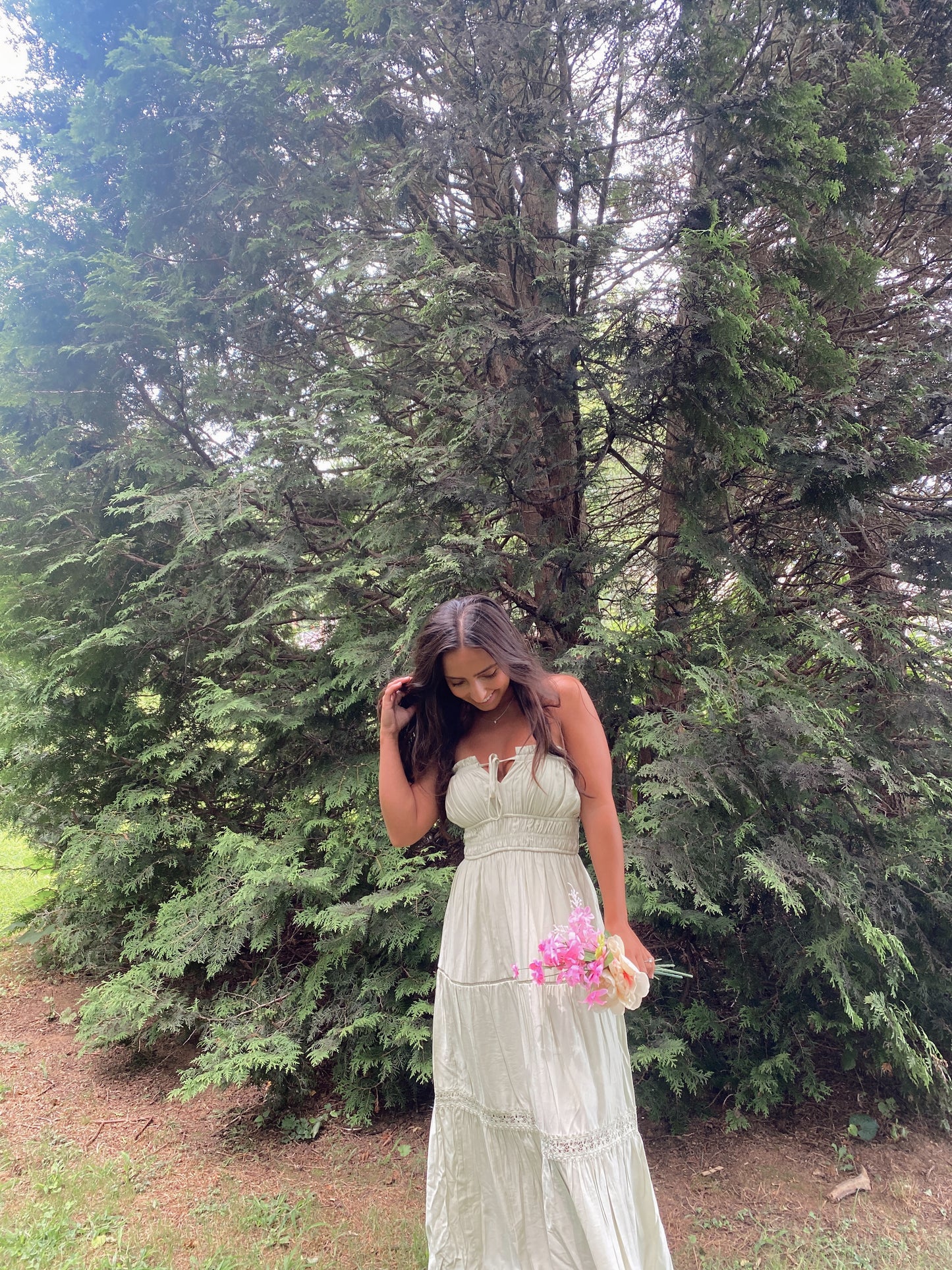 Strapless Sage Dress