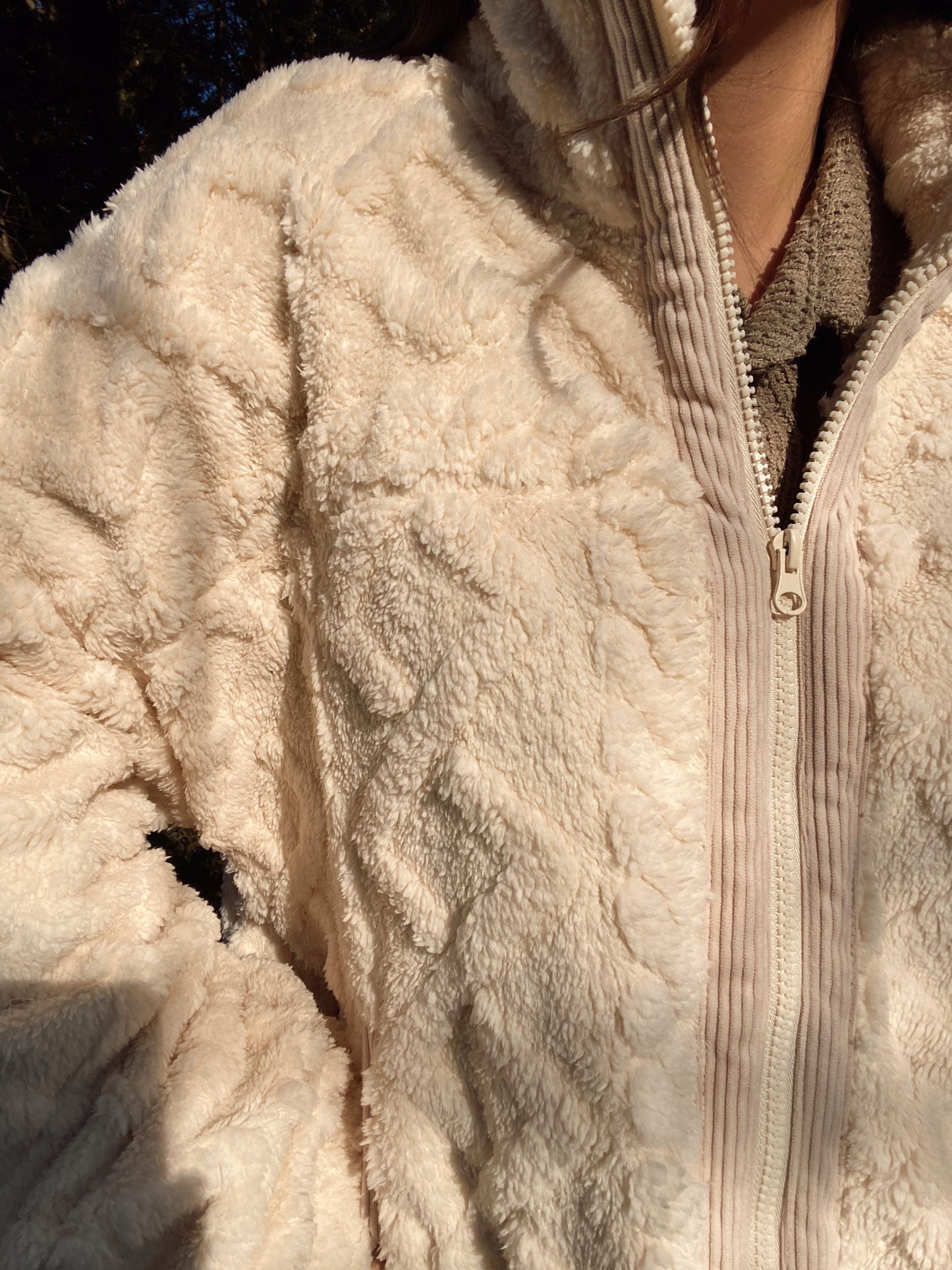 Warm Vanilla Zip Up Jacket