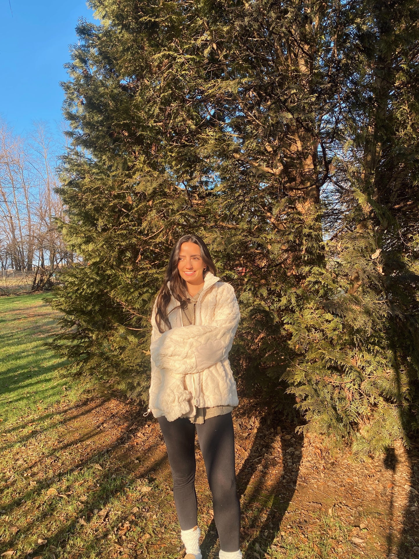 Warm Vanilla Zip Up Jacket