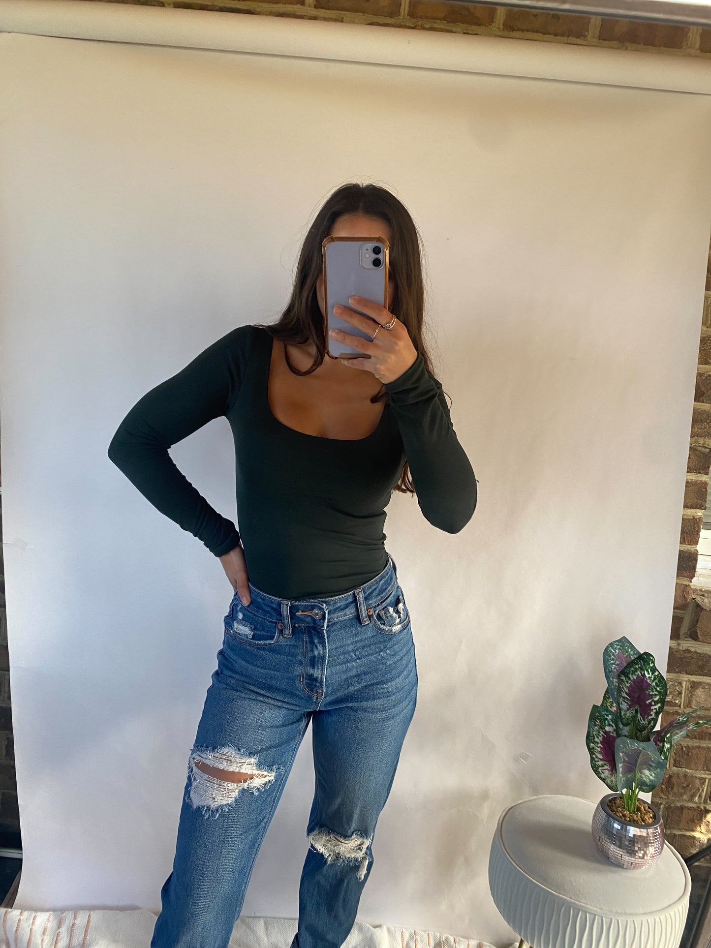 Buttery Basic Hunter Green Top