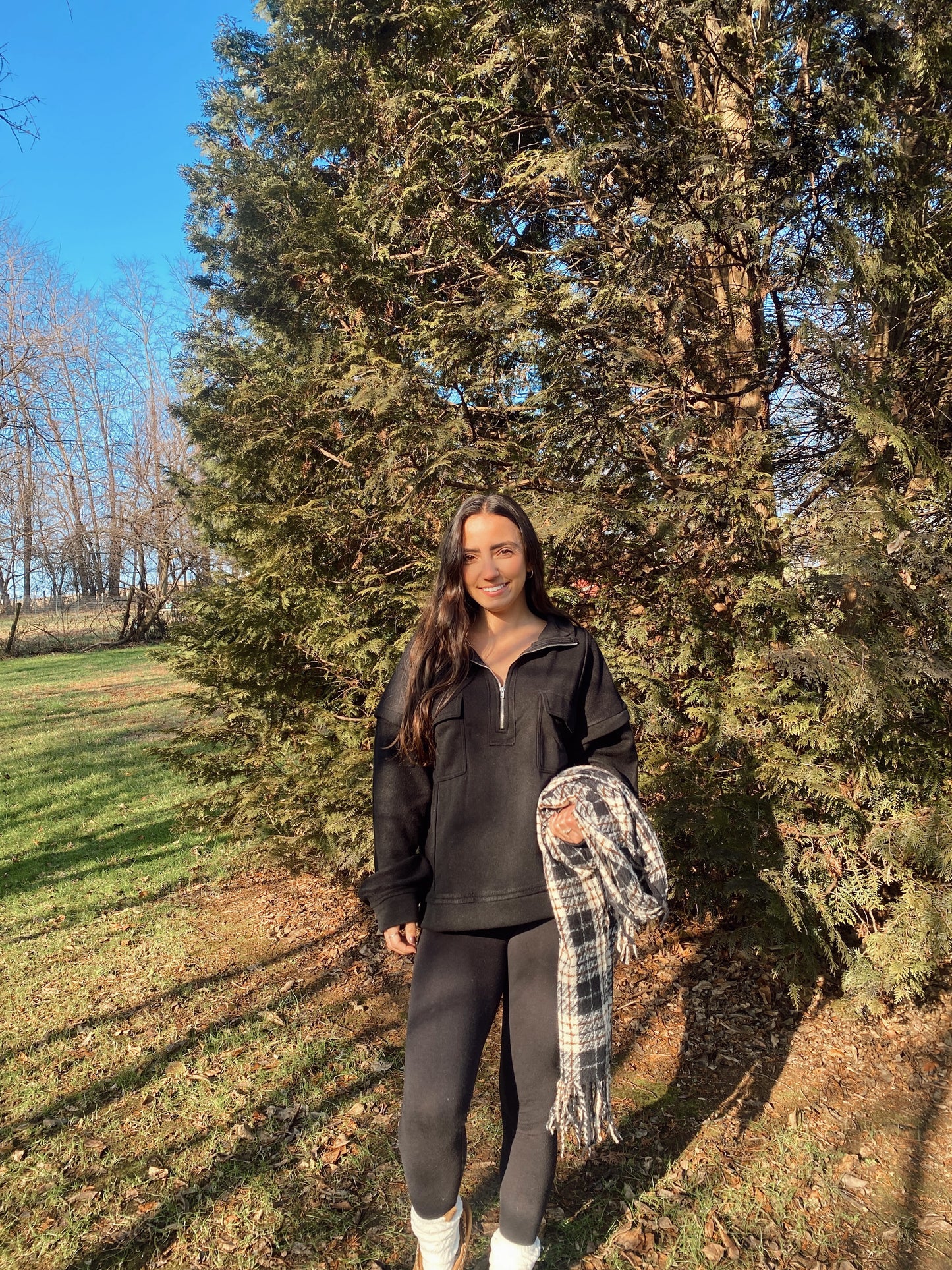 Black Quarter Zip Up Jacket