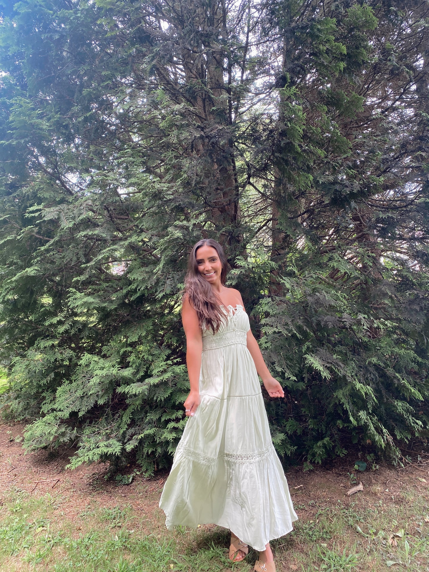 Strapless Sage Dress