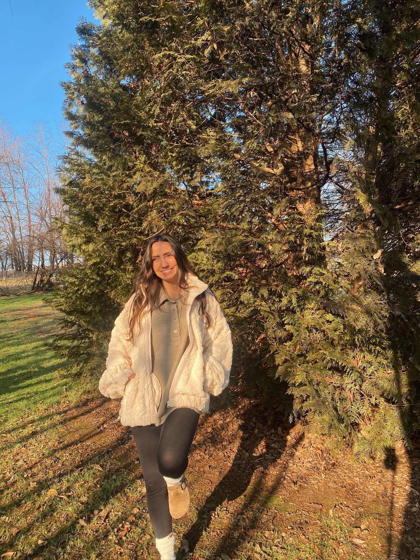 Warm Vanilla Zip Up Jacket