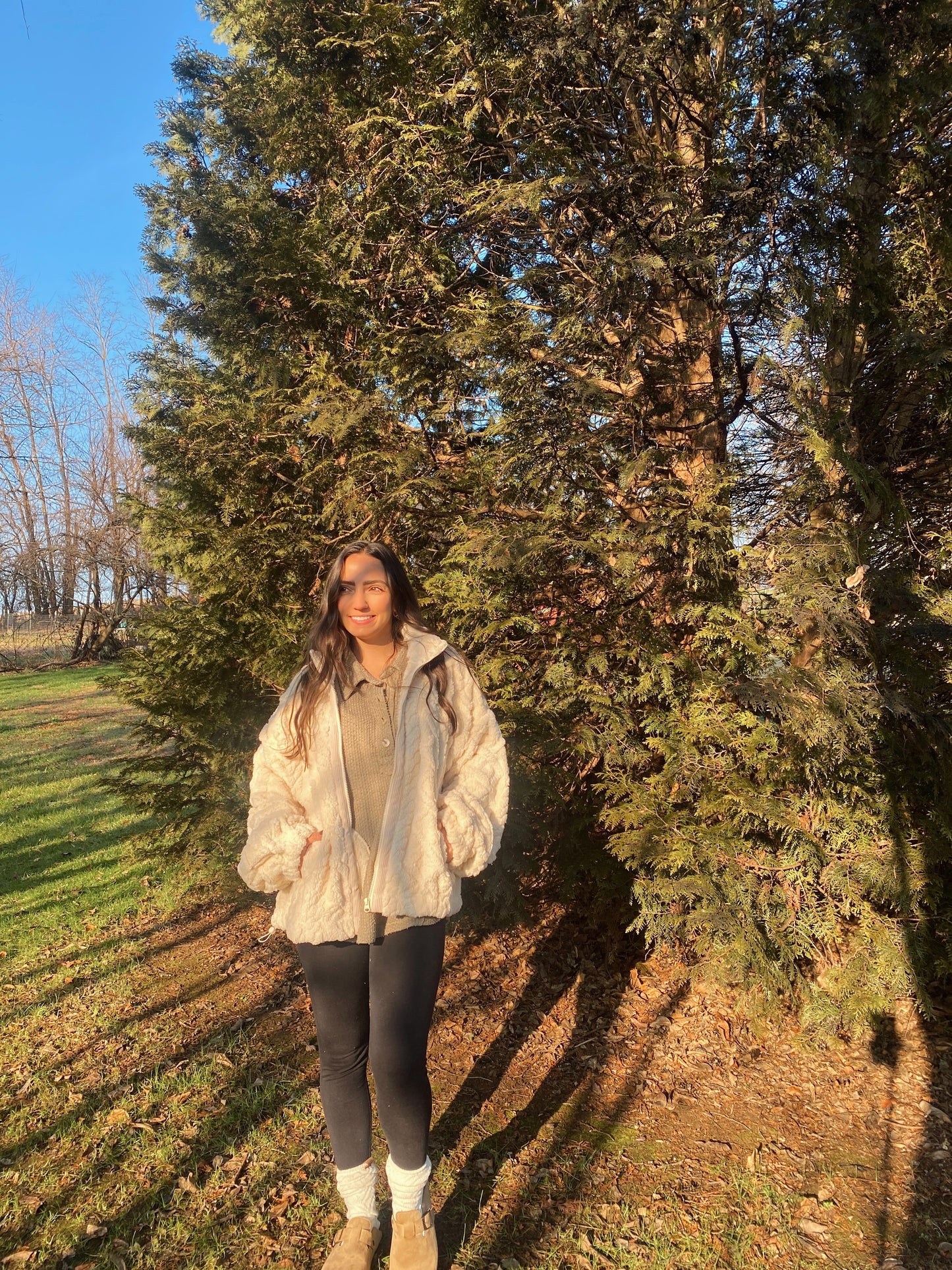 Warm Vanilla Zip Up Jacket