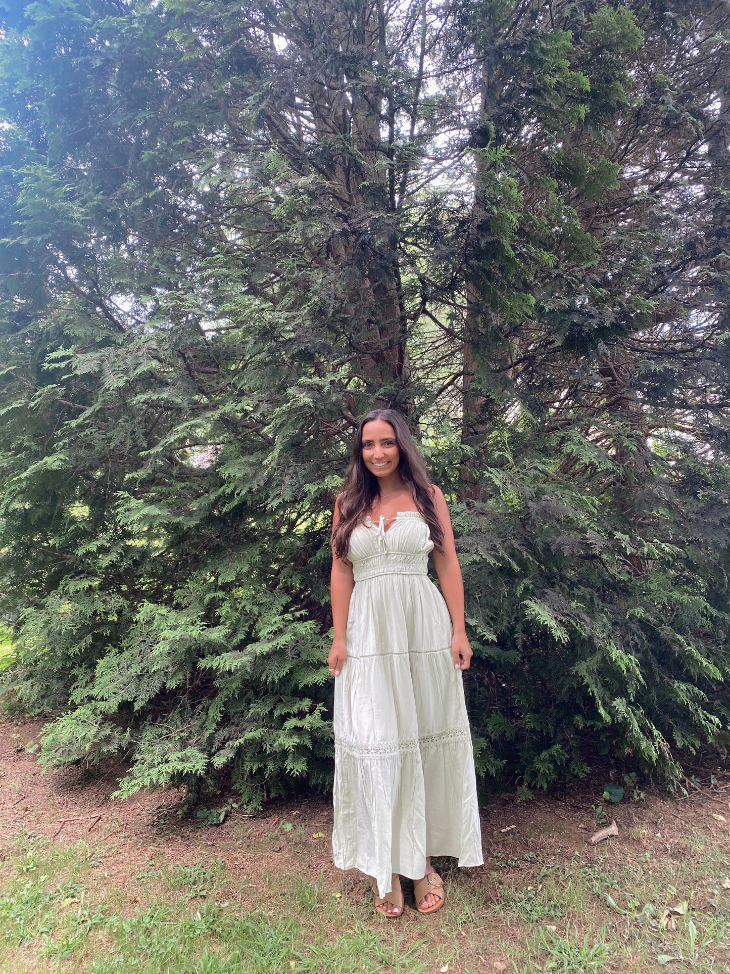 Strapless Sage Dress