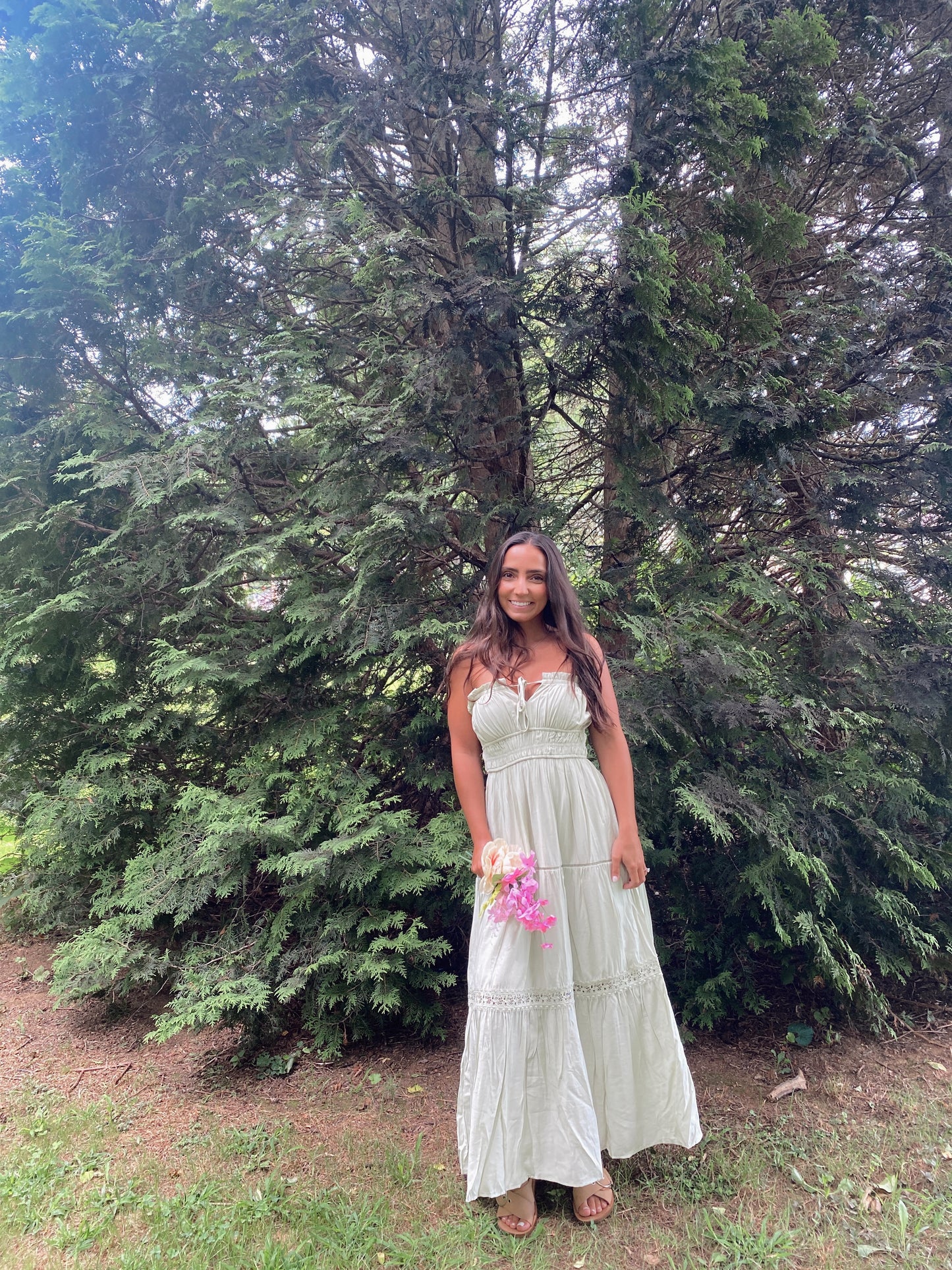 Strapless Sage Dress