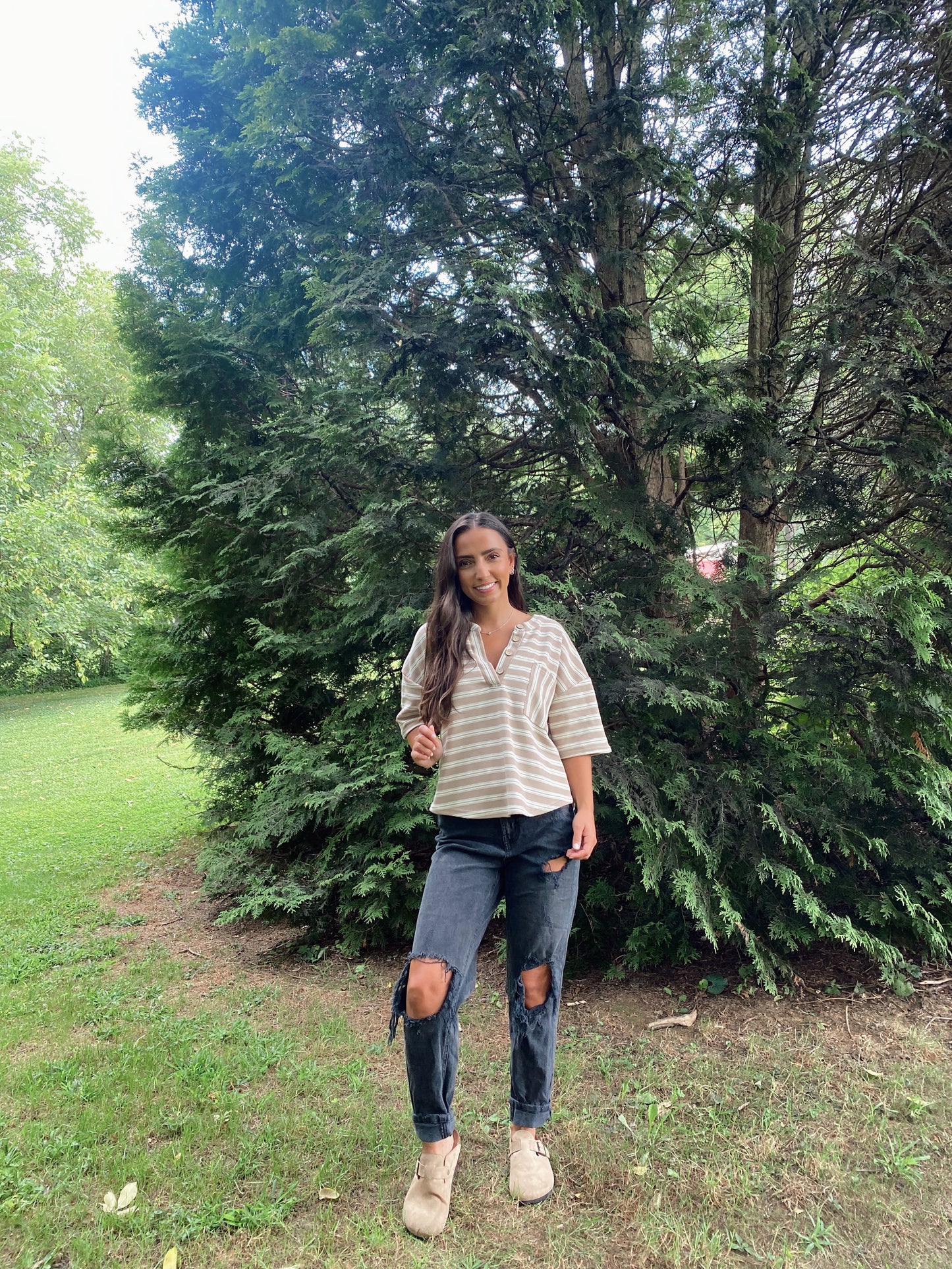 August to Autumn Striped Top