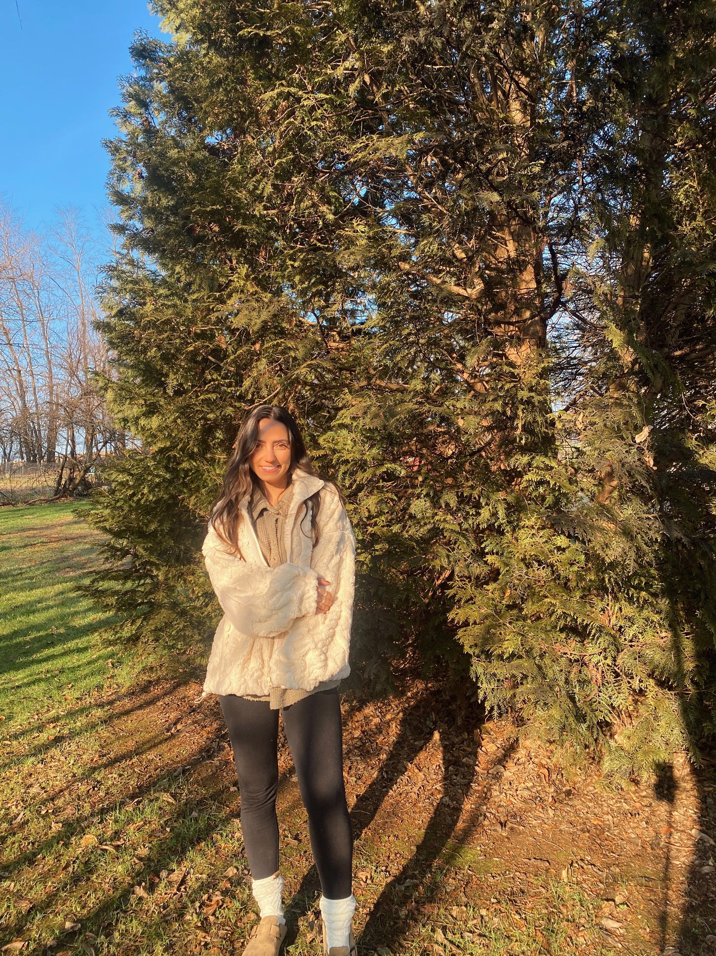 Warm Vanilla Zip Up Jacket