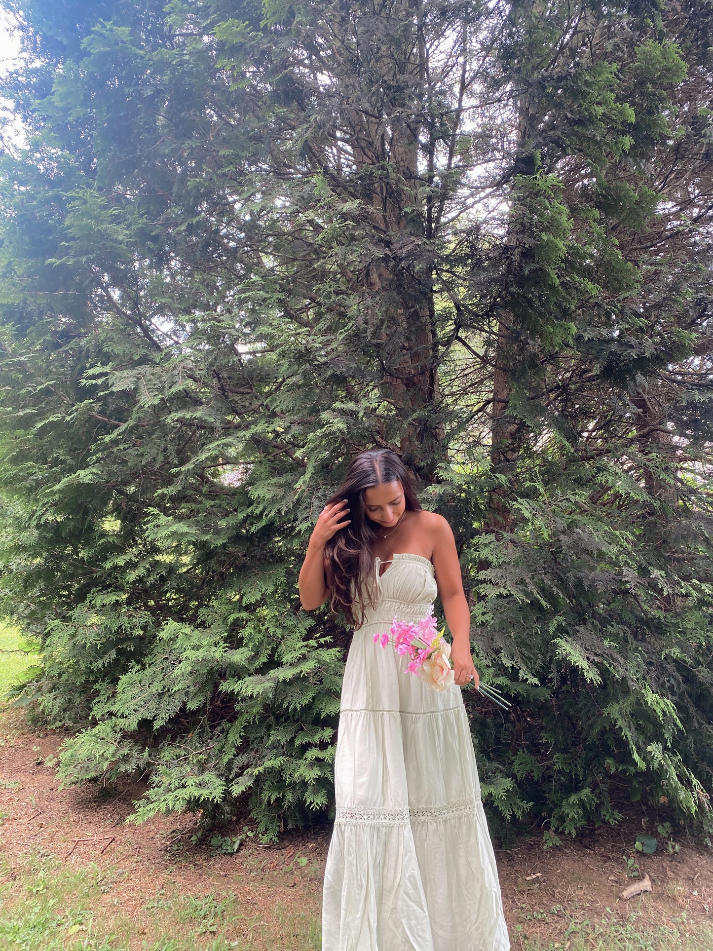 Strapless Sage Dress