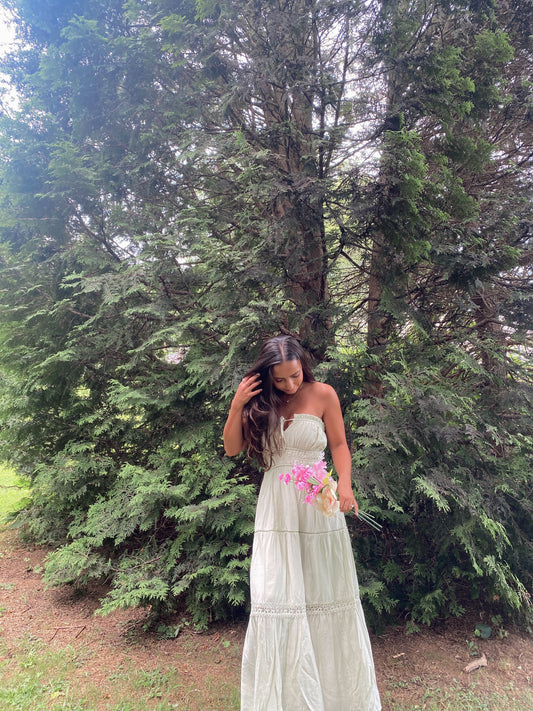Strapless Sage Dress