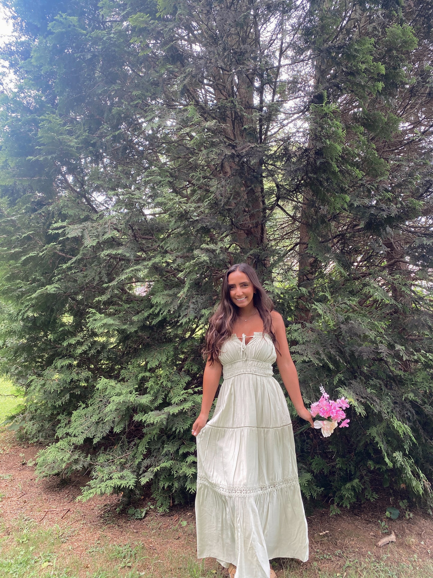 Strapless Sage Dress