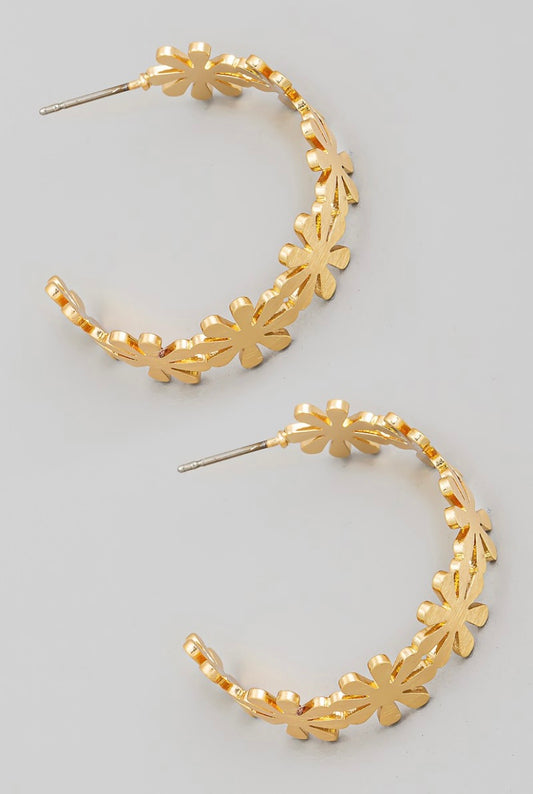 Flower Hoop Earrings