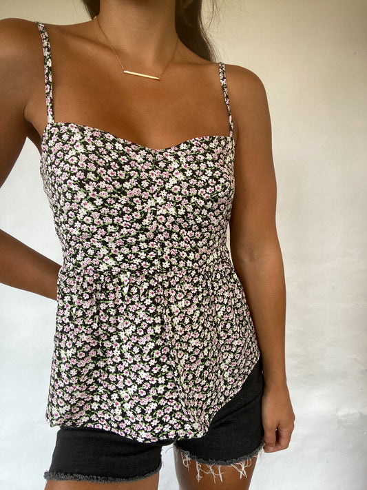 Open Back Floral Top