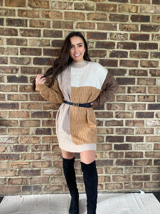 Color Block Sweater Dress