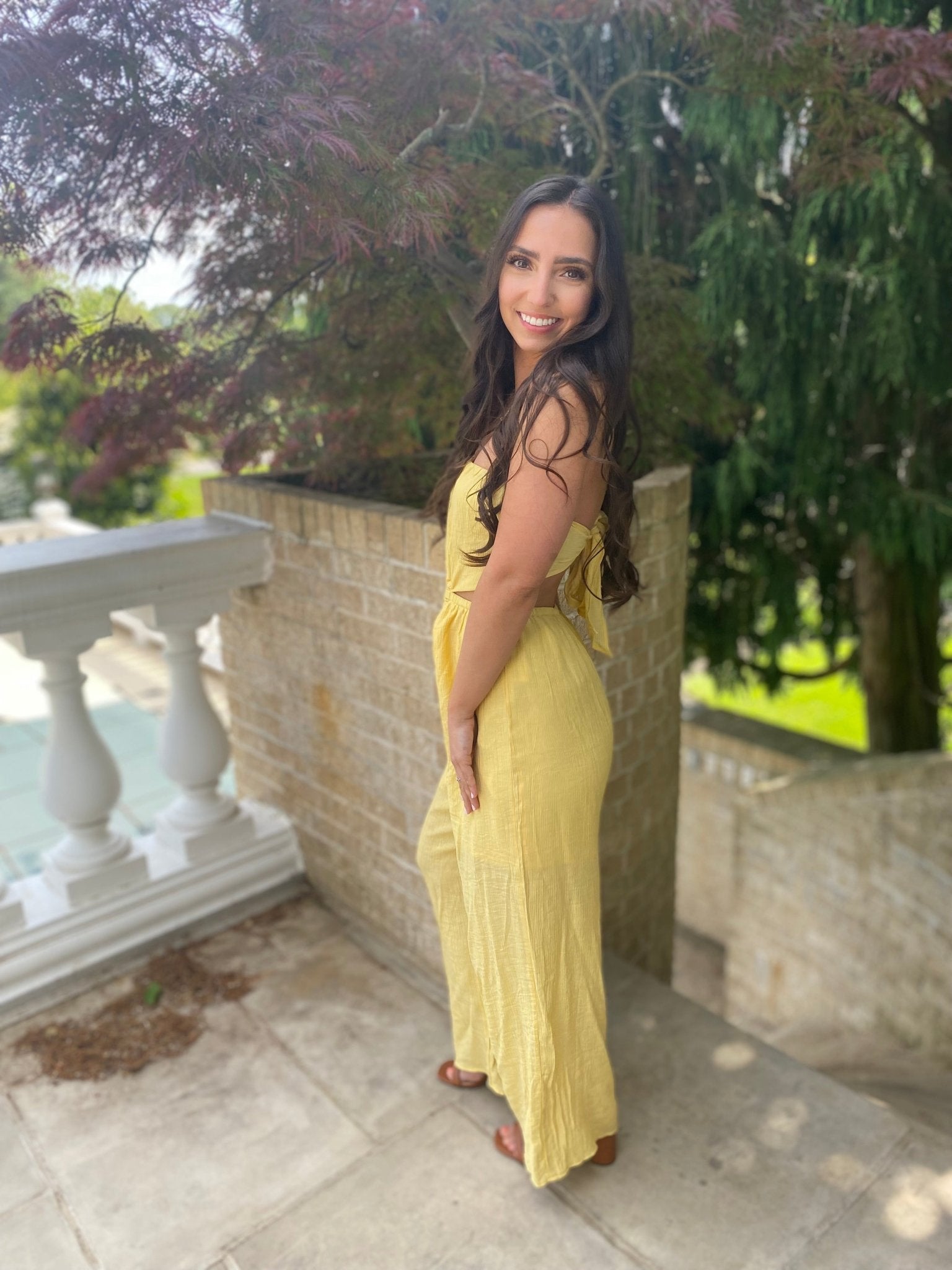 Strapless Yellow Jumpsuit - Dreamlee Boutique
